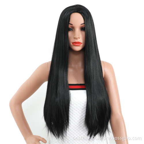 MYZYR straight hair high-quality synthetic wigs, 30-inch heat-resistant wigs of various colors, noble golden synthetic wigs